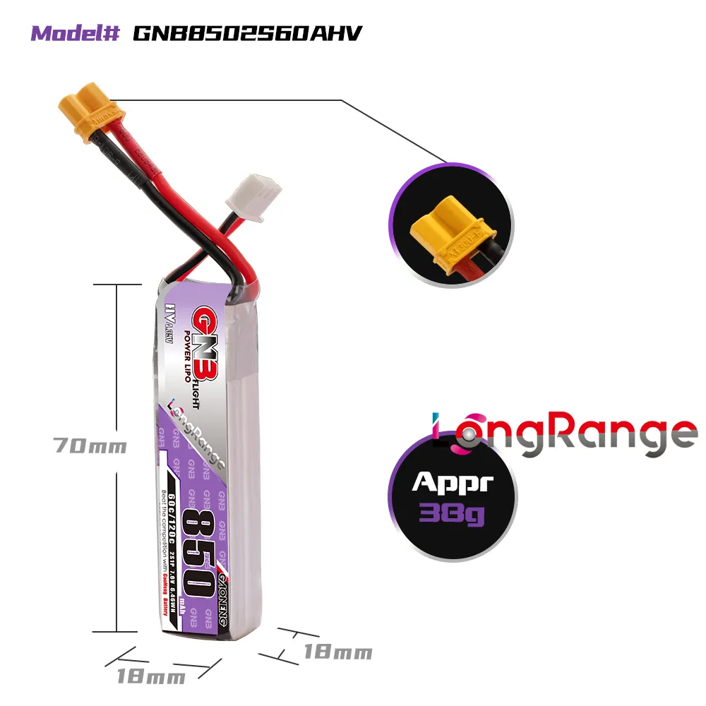 Baterai LiPo GAONENG GNB 850mA - Drone Kit Long Range ulasan dan harga